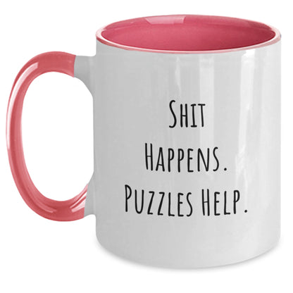 Funny Two Tone Coffee Mugs Gifts for Puzzles Lovers from Friends and Family on Birthday Unique - Main