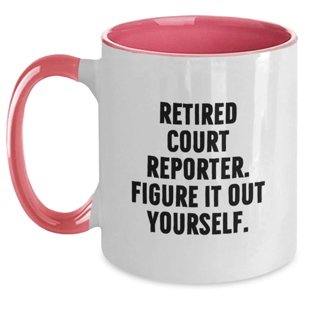 Funny Court Reporter Gift for Him Her, Court Reporter Coffee Mug with Sarcastic Quote, Two Tone Christmas Unique Gift, Gifts from Men Women Friends Coworkers Family