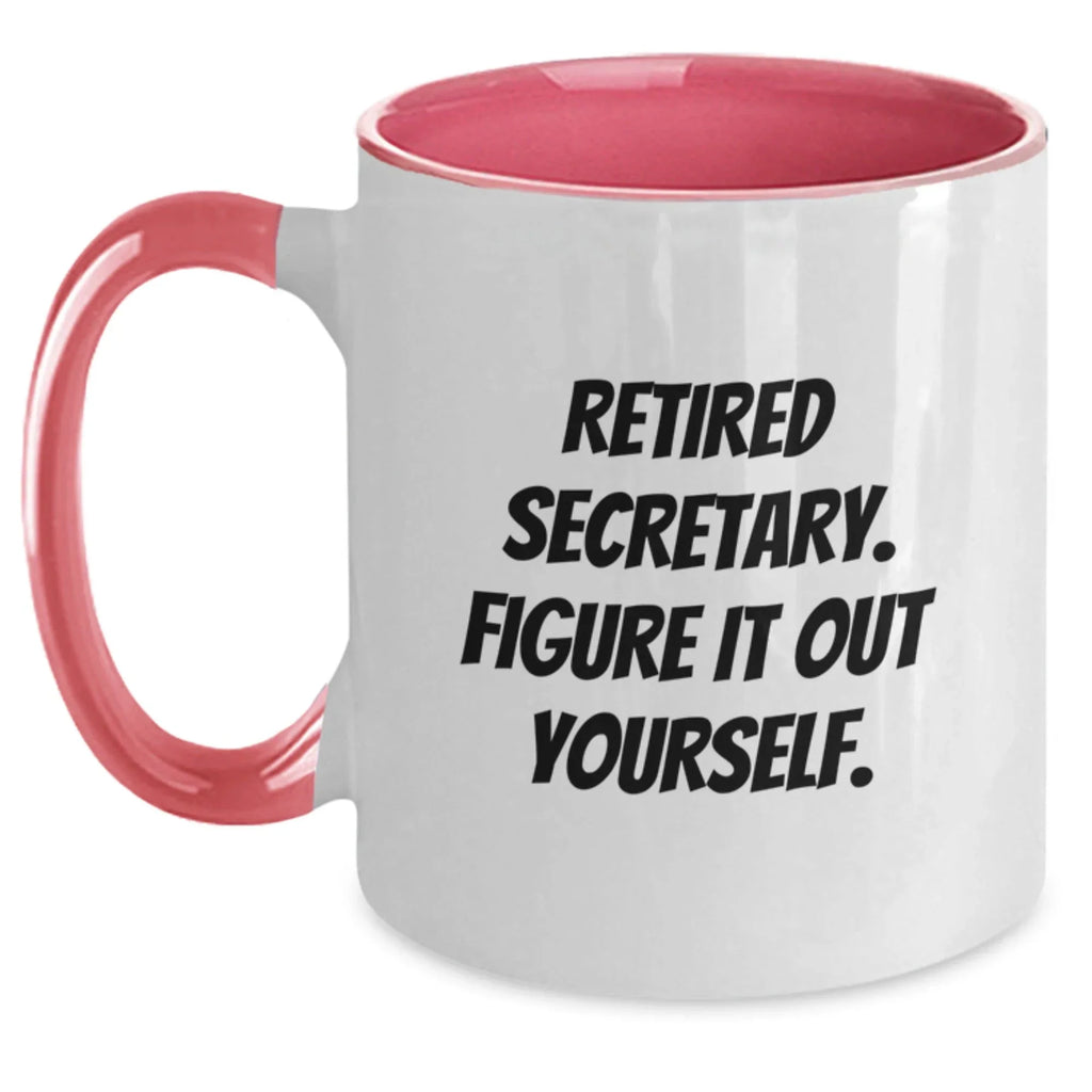 Funny Gifts for Secretary from Coworkers, Two Tone Coffee Mug, Retired Secretary Figure It Out Yourself Quote, Christmas Unique Office Decor