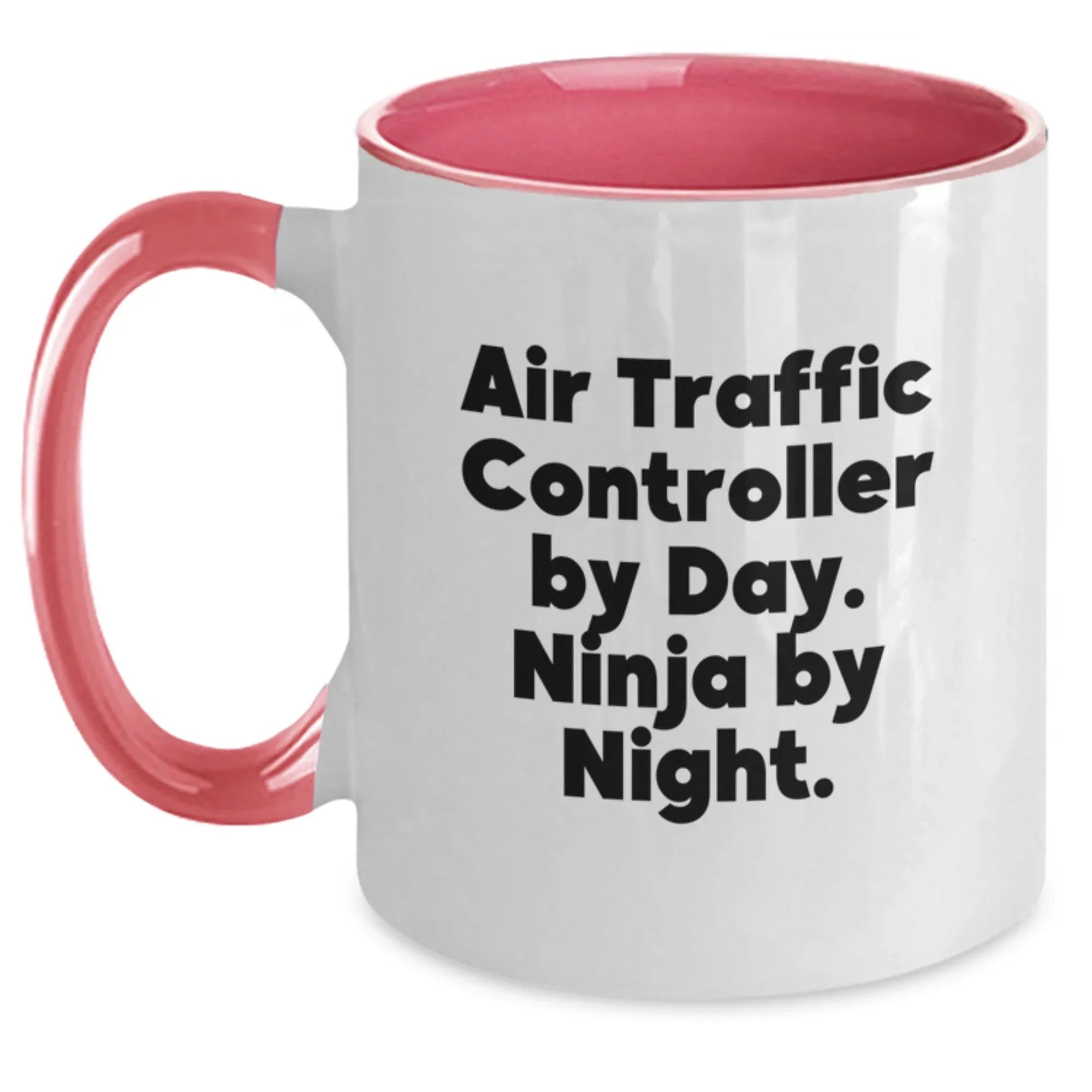 Funny Air Traffic Controller Gifts from Friends for Christmas Unique Presents, Air Traffic Controller by Day Ninja by Night Ceramic Two Tone Coffee Mug