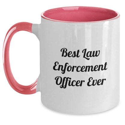 Funny Law Enforcement Officer Gifts, 'Best Law Enforcement Officer Ever' Two Tone Coffee Mug, Graduation Unique Gifts from Family, Friends or Coworkers for Law Enforcement Officer - Main