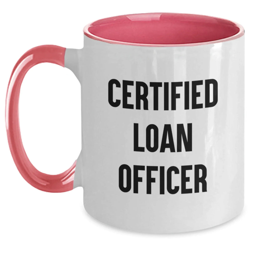 Funny Loan Officer Gifts from Friends for Christmas Unique Mugs - Certified Loan Officer Coffee Mug Set