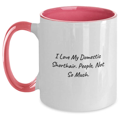 Funny Domestic Shorthair Cat Lover Gifts from Friends - Two Tone Coffee Mug for Birthday - Main