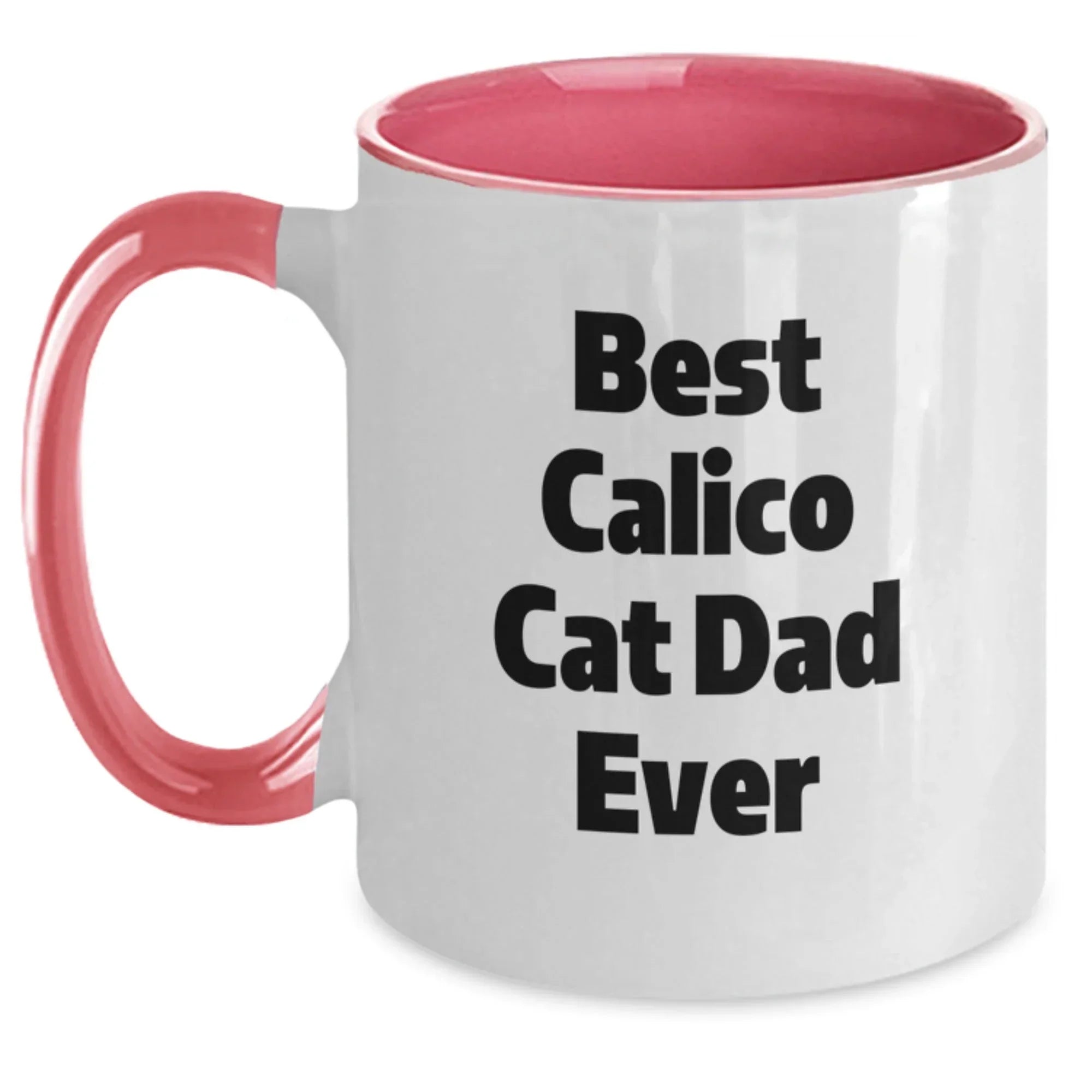 Funny Calico Cat Dad Gifts from Men for Calico Cat Lovers on Valentine's Unique Two Tone Coffee Mugs