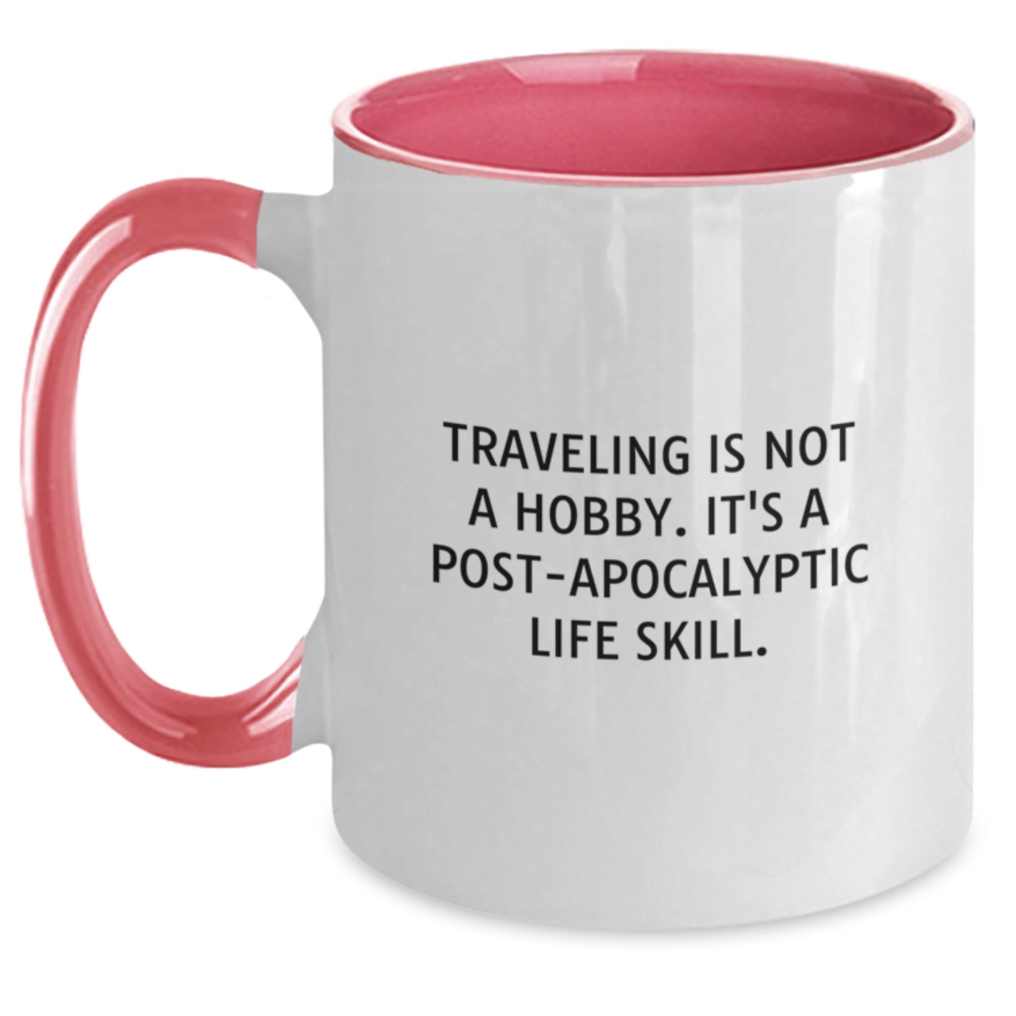 Funny Traveling Mugs Gifts for Men Women Friends from Family, Unique Christmas Traveling Motivation, 11oz Two Tone Coffee Mug with Inspirational Quote - Main