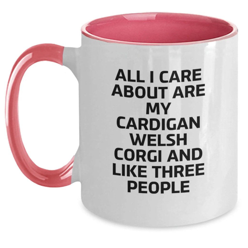 Funny Cardigan Welsh Corgi Dog Gifts for Men Who Love Their Furry Friends - Two Tone Coffee Mug - Main