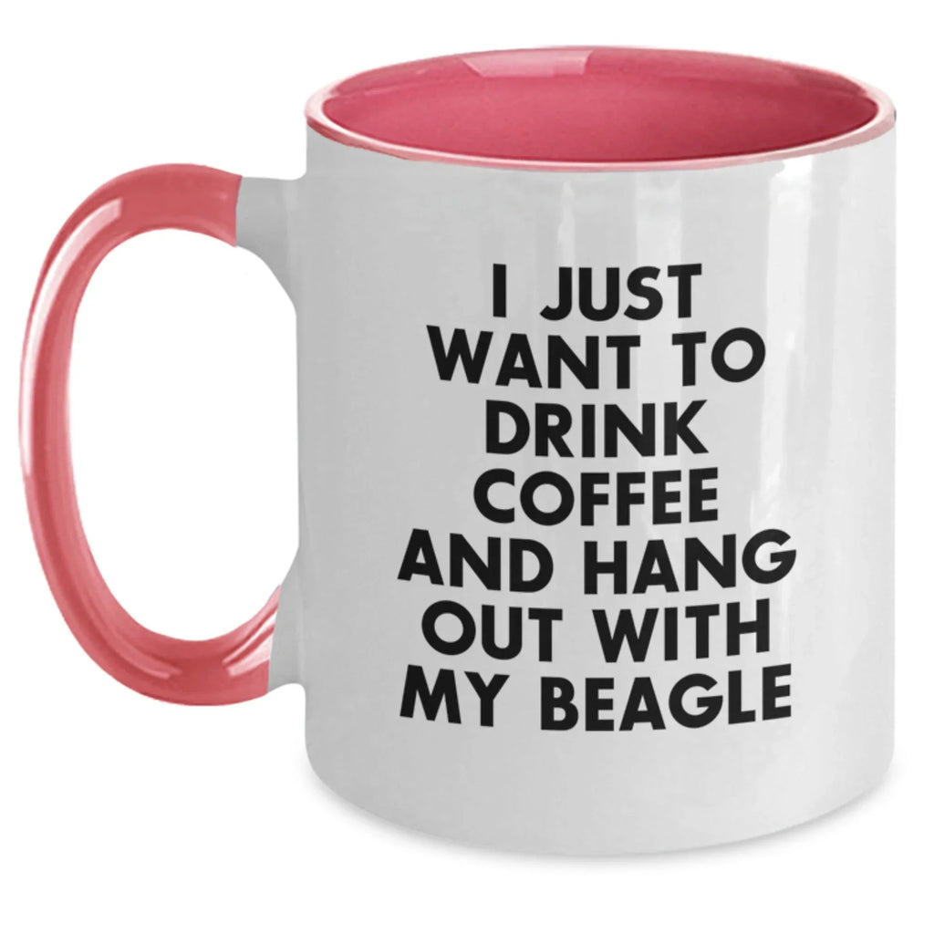 Funny Beagle Dog Lover Gifts for Men Women Friends from Beagle Dog Parents, I Just Want To Drink Coffee And Hang Out With My Beagle Valentine's Unique Coffee Mugs
