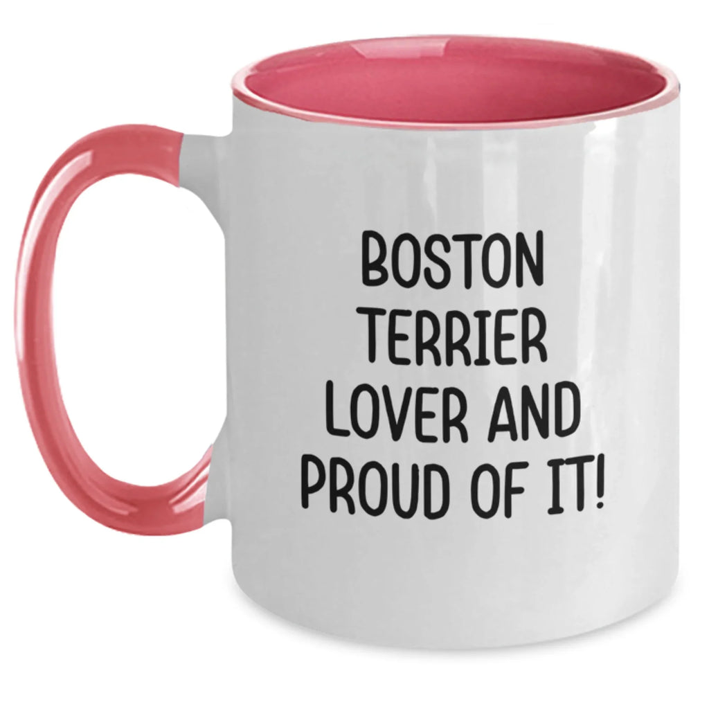 Boston Terrier Coffee Mug Gift For Dog Lovers Two Tone