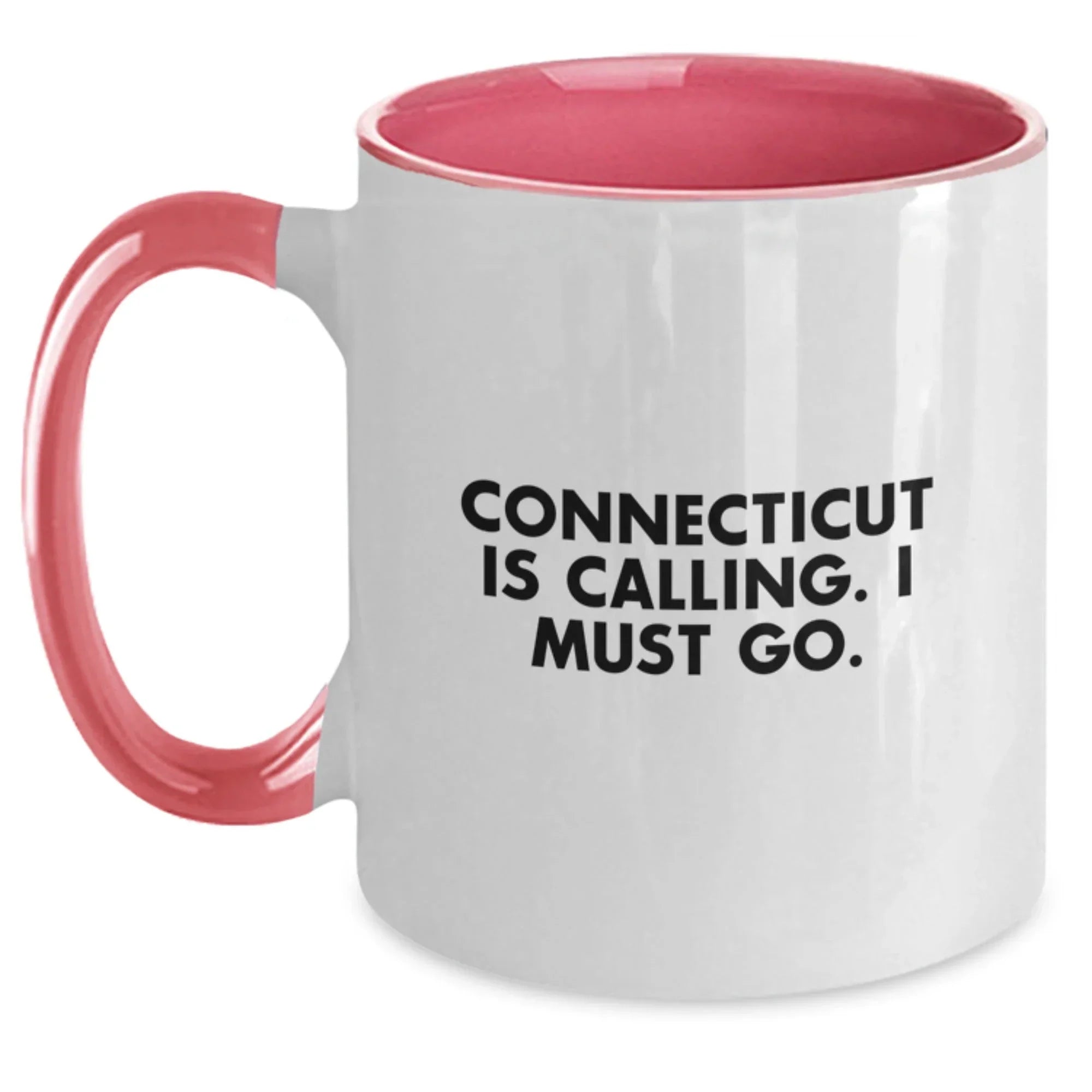 Connecticut Calling Funny Two Tone Coffee Mugs Gifts from Friends for Birthday