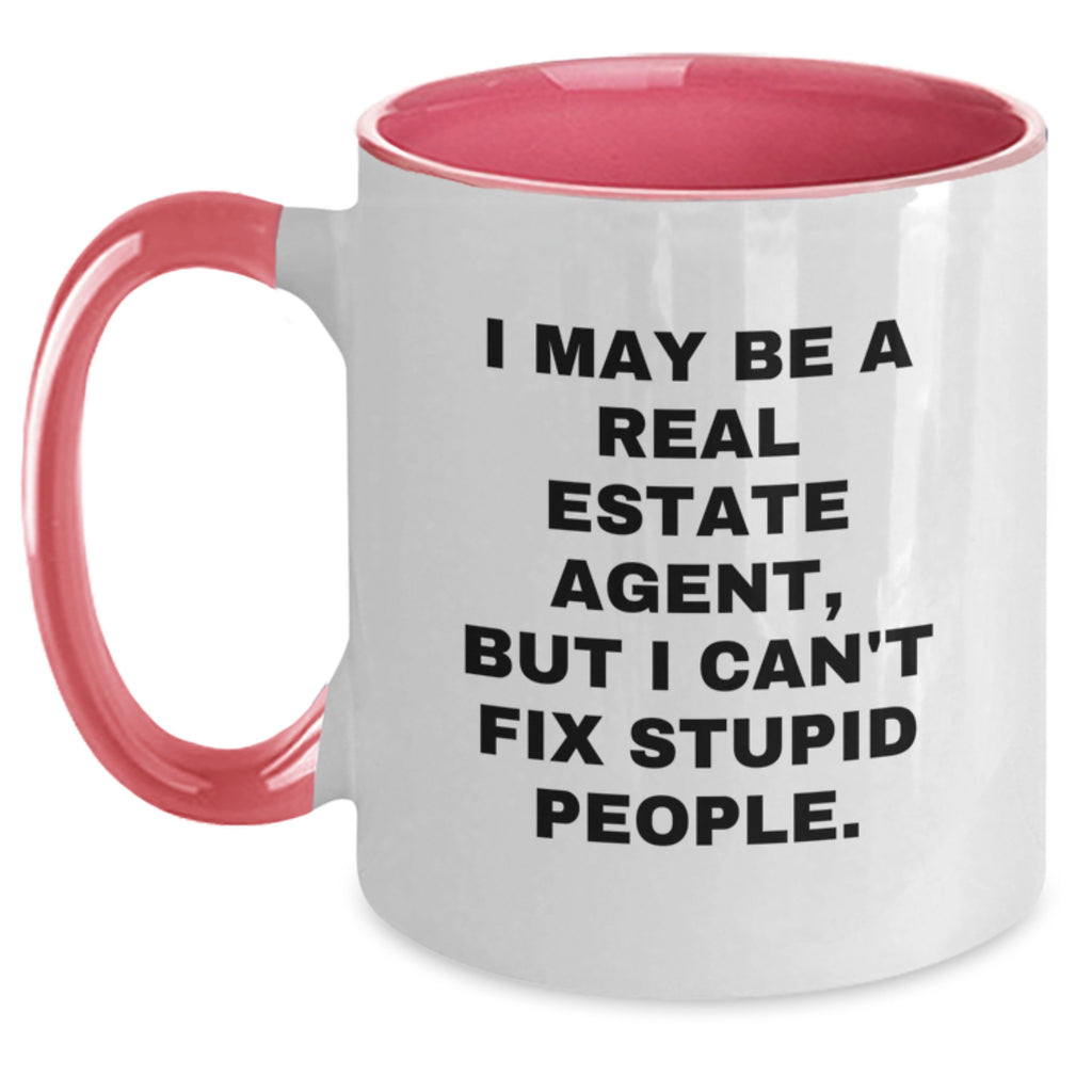Real Estate Agent Gift for Him - Witty Quote Keepsake Two Tone Coffee - Main