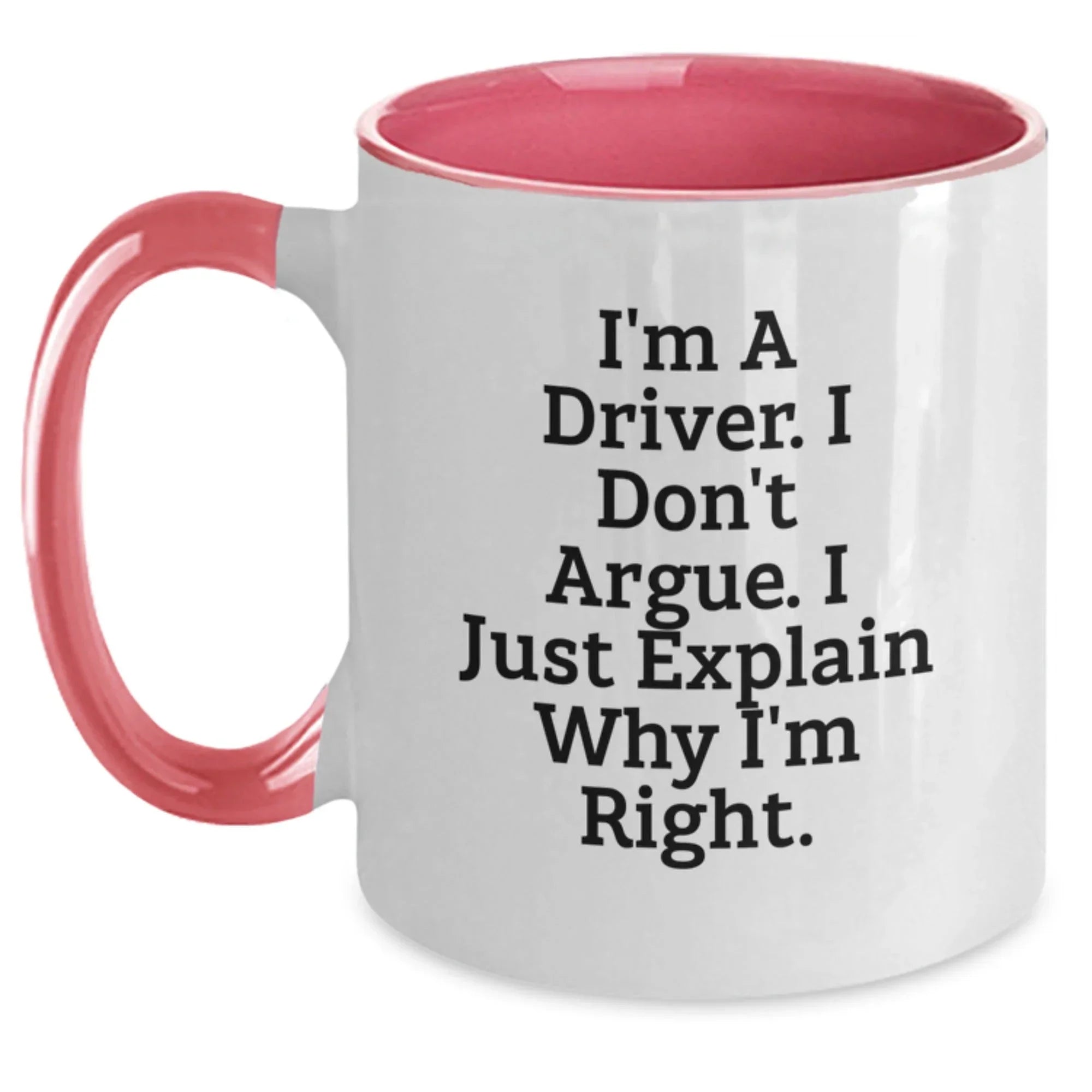 Funny Driver Gifts from Friends and Family for Drivers on Christmas, Two Tone Coffee Mug with Inspirational Quote