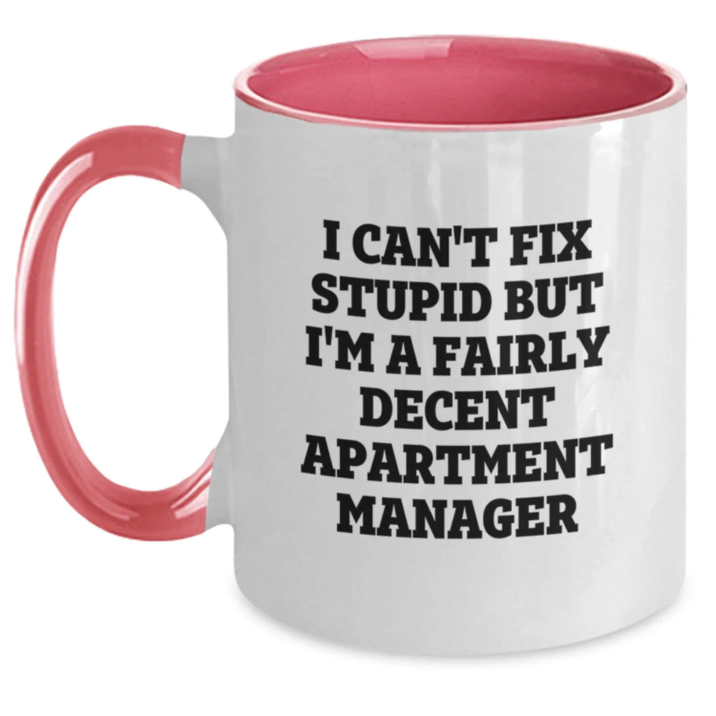 Funny Apartment Manager Gifts - I'm A Decent Manager, Cute Two Tone Coffee Mugs, Christmas Unique Gifts from Men to Friends, Gifts for Apartment Manager