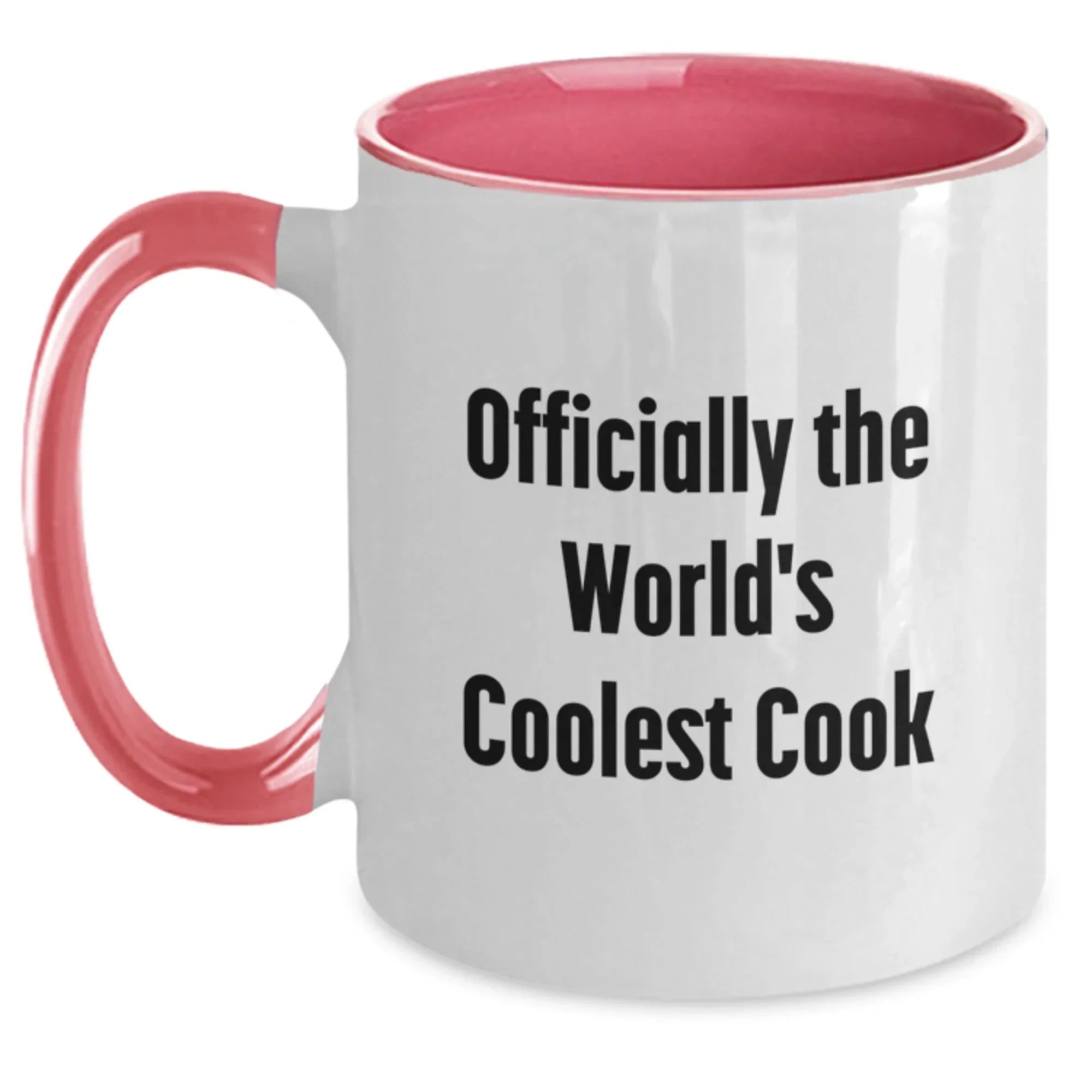 Funny Cook Gifts, Two Tone Coffee Mugs for Him, Officially The World's Coolest Cook Quote, Gifts for Men from Family