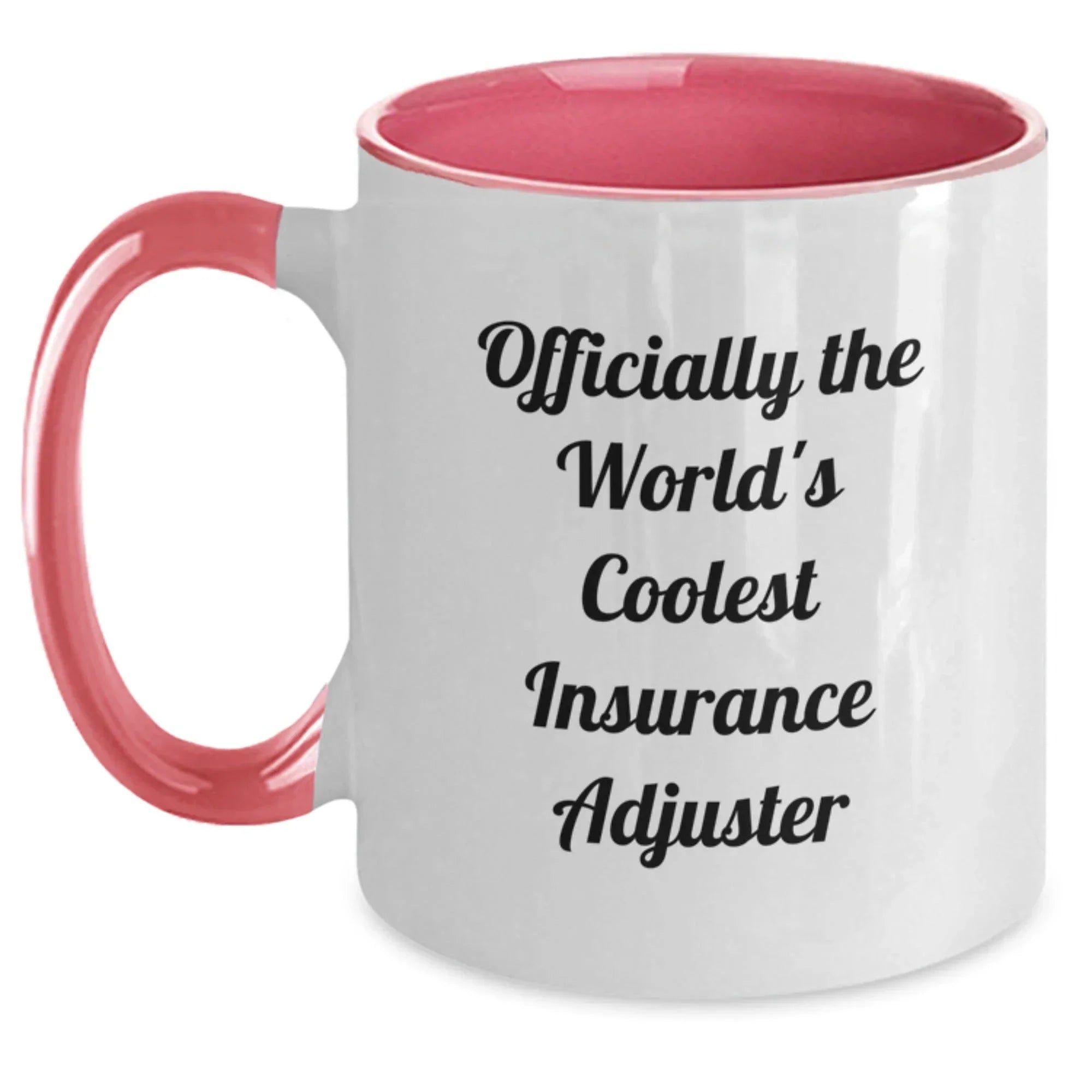 Funny Insurance Adjuster Gifts from Men to Women - Officially The World's Coolest Insurance Adjuster Two Tone Coffee Mug, Christmas Unique Gifts
