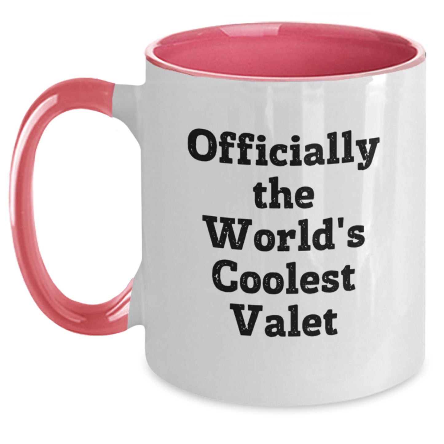 Funny Valet Gifts for Him from Friends, Unique Two Tone Coffee Mug with 'Officially The World's Coolest Valet' Quote, Christmas Unique Gift Ideas - Main