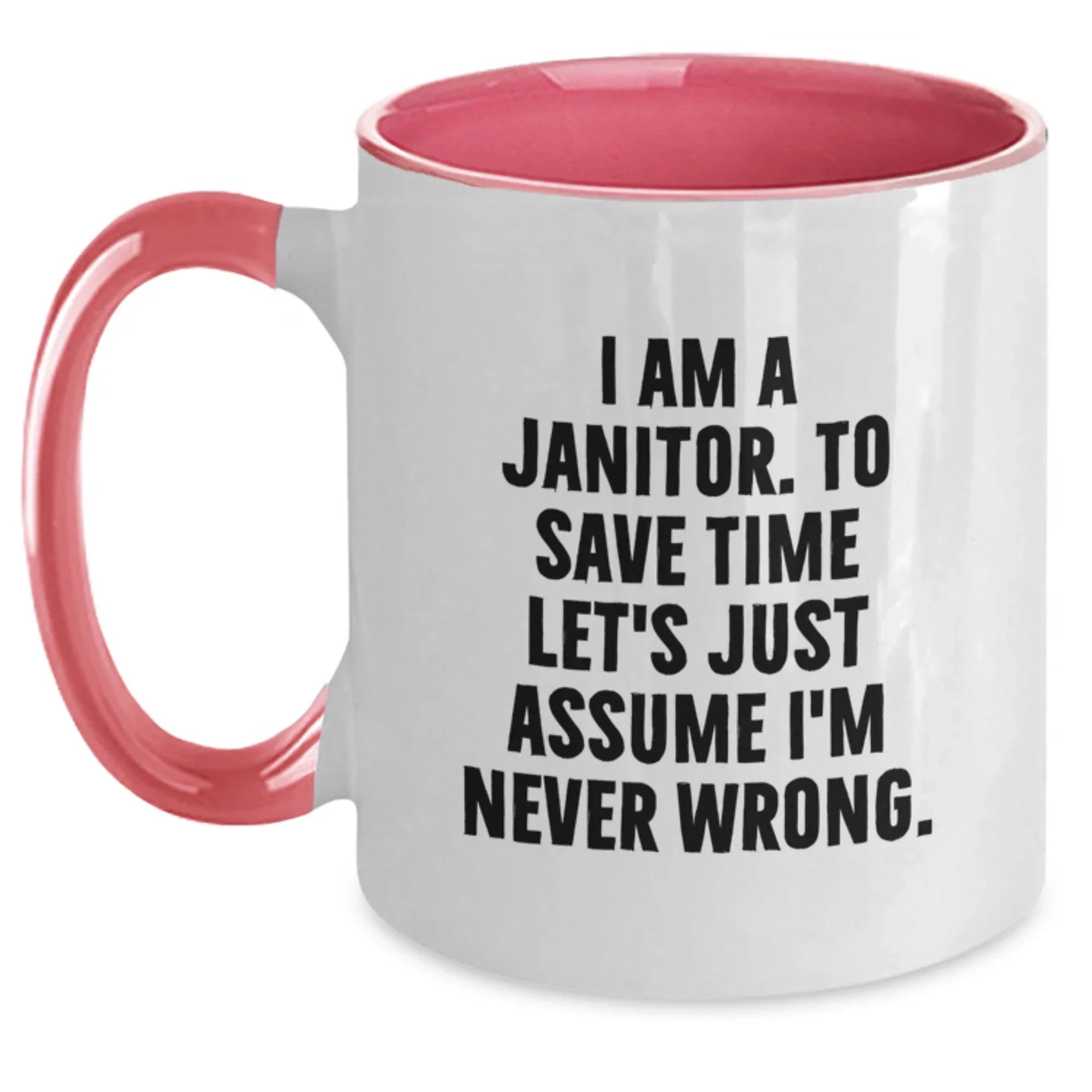 Funny Janitor Gifts from Men to Men - Christmas Unique Mugs for Coffee Lovers, I Am A Janitor Two Tone Mug