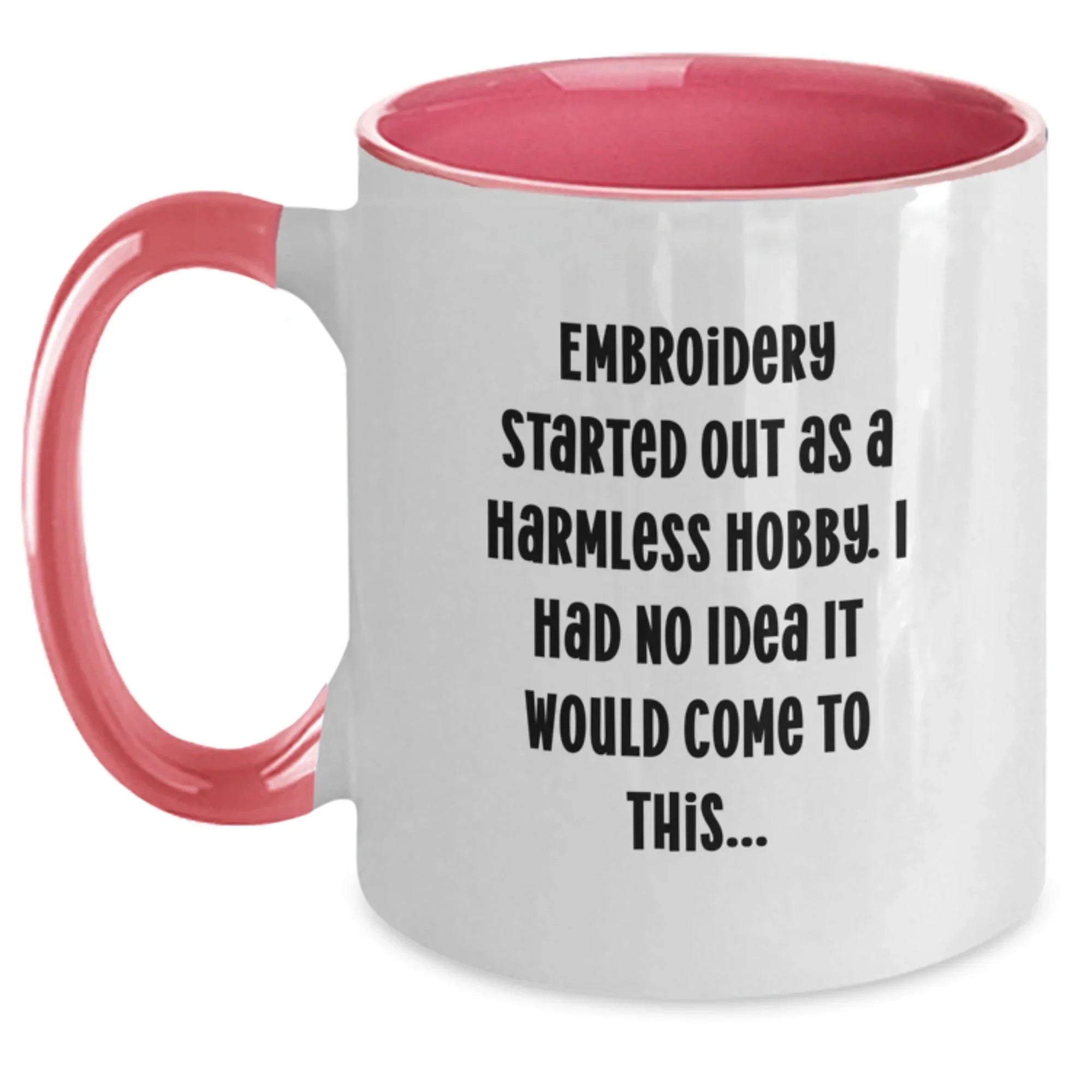 Embroidery Gifts from Friends - Funny Two Tone Coffee Mug for Men Women Christmas