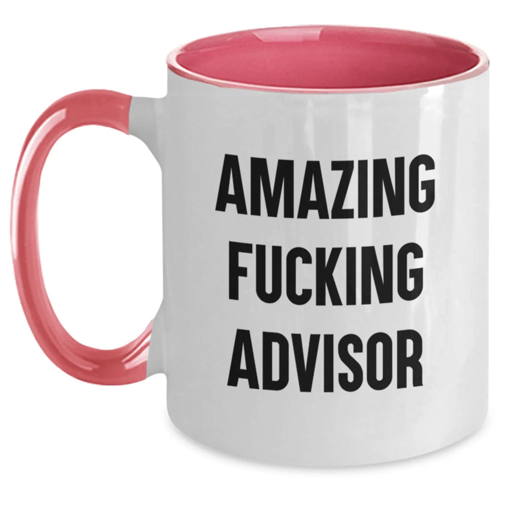 Funny Advisor Gifts from Friends Two Tone Coffee Mugs for Advisor - Amazing F--king Advisor Christmas Unique Gifts