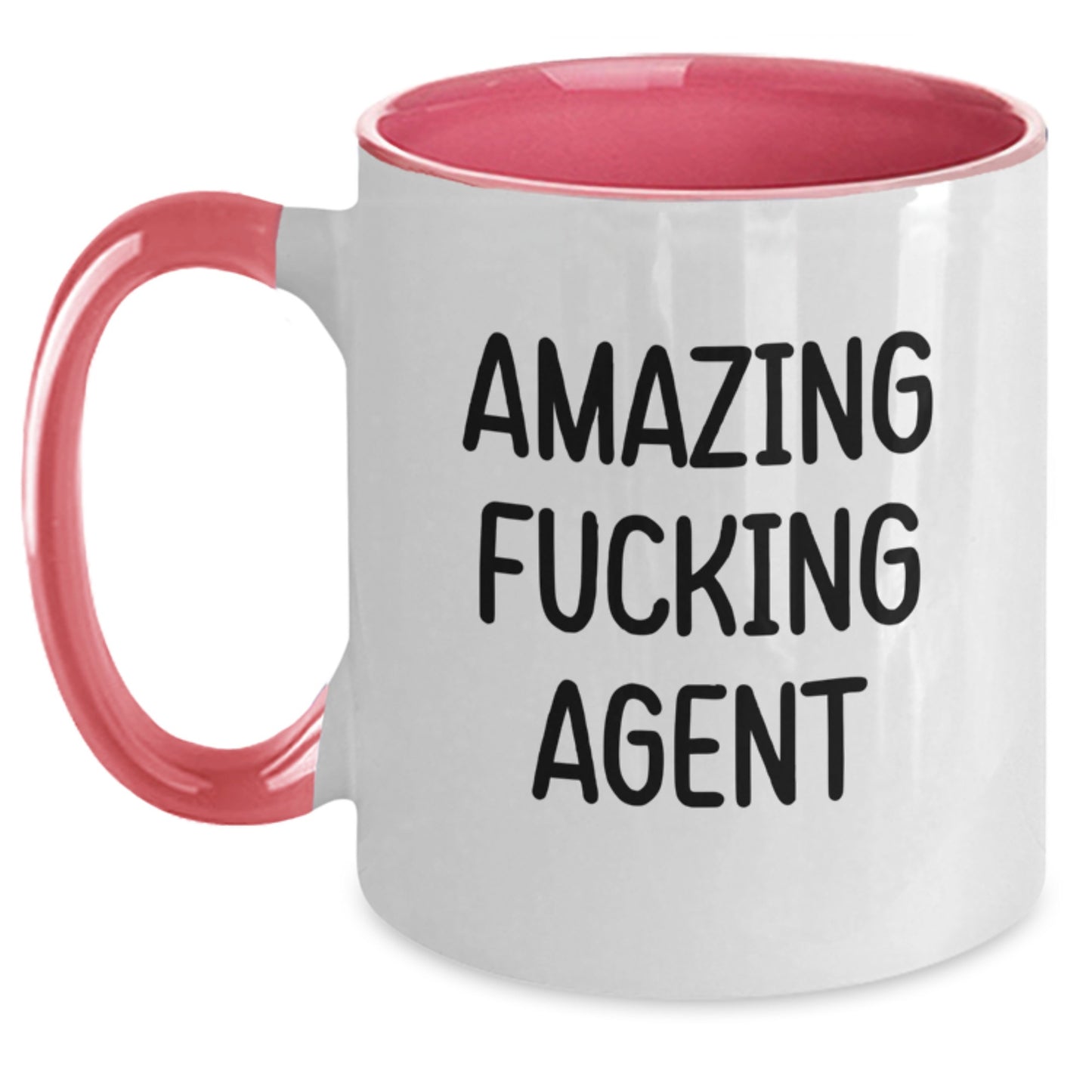 Funny Agent Gifts from Men, Christmas Unique Agent Mugs for Men, Agent Two Tone Coffee Mug with 'Amazing F--king Agent' Quote - Main