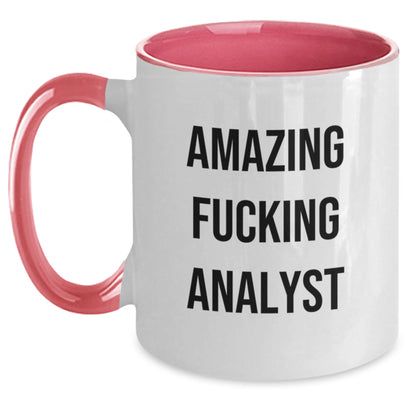 Funny Analyst Coffee Mug, Gifts for Analyst, 'Amazing F--king Analyst' Quote, Unique Christmas Unique Gifts from Friends, Men, Women, Coworkers - Main
