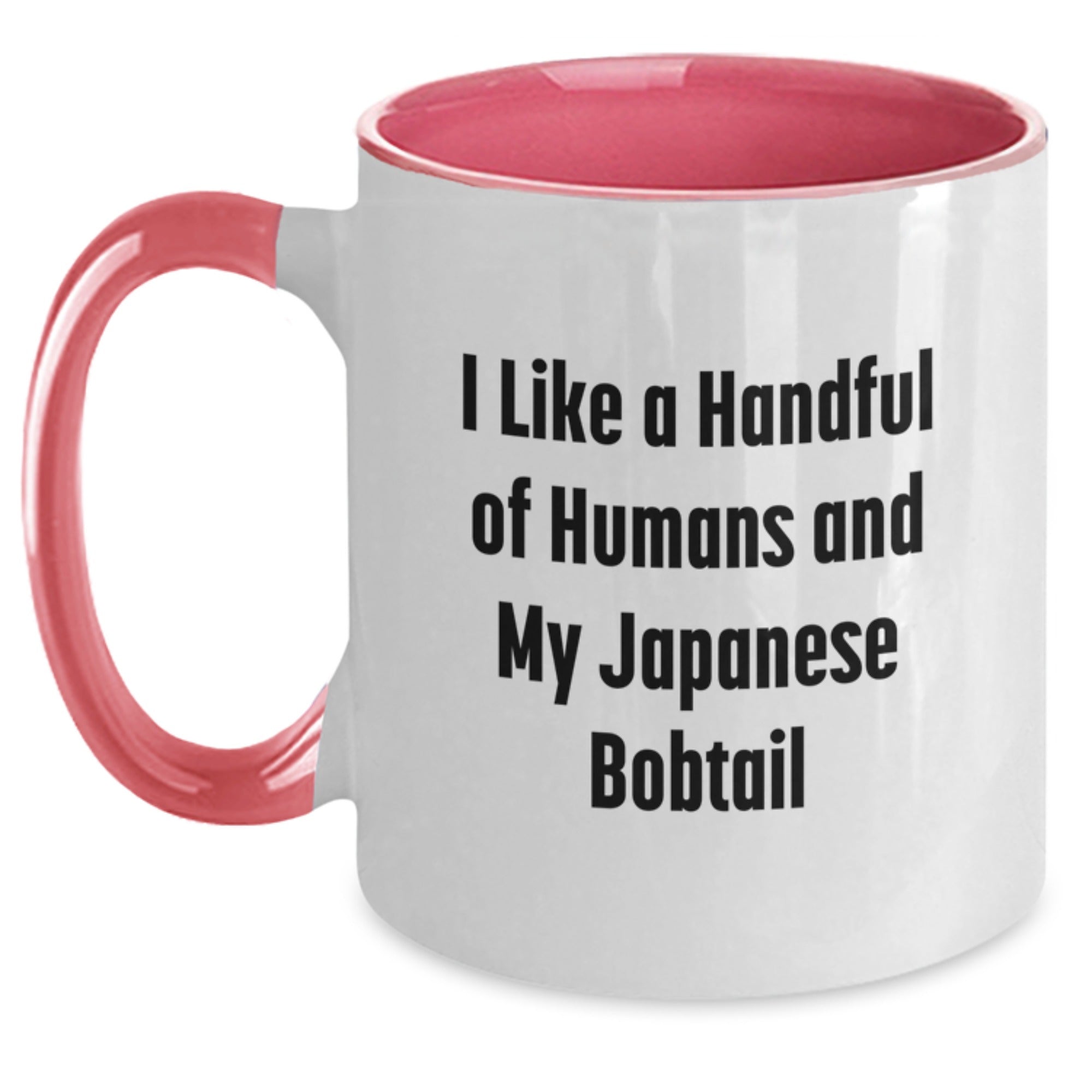 Funny Japanese Bobtail Cat Gifts, Two Tone Coffee Mug, Christmas Unique Gifts from Men to Japanese Bobtail Cat Lovers, I Like A Handful Of Humans And My Japanese Bobtail Mugs