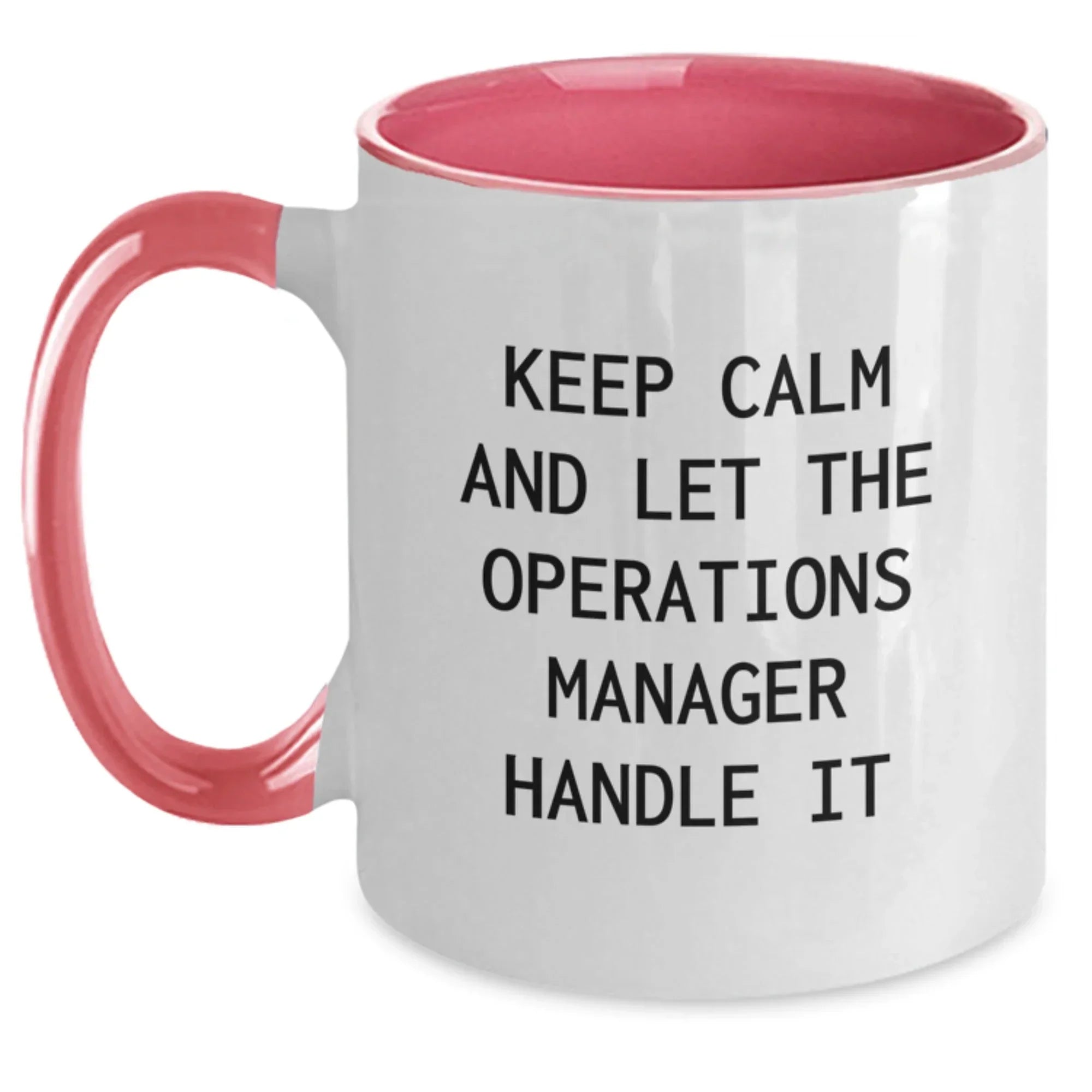 Funny Operations Manager Gifts for Men, Two Tone Coffee Mug, Keep Calm And Let The Operations Manager Handle It, Christmas Unique Gifts from Coworkers