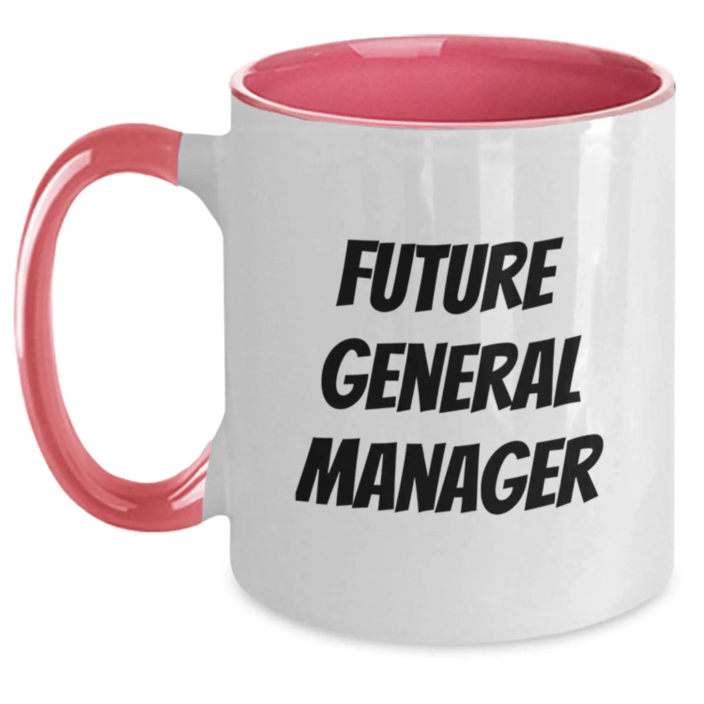 Funny General Manager Gifts - Two Tone Coffee Mug for Birthday Quotes 'Future General Manager' - Gifts from Friends for General Manager