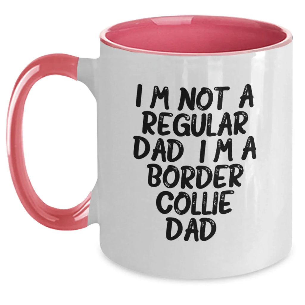 Funny Border Collie Dog Two Tone Coffee Mugs for Dad, Border Collie Dad Gifts, Valentine's Unique Gifts, Gifts from Dad, Gifts for Border Collie Dog Lovers