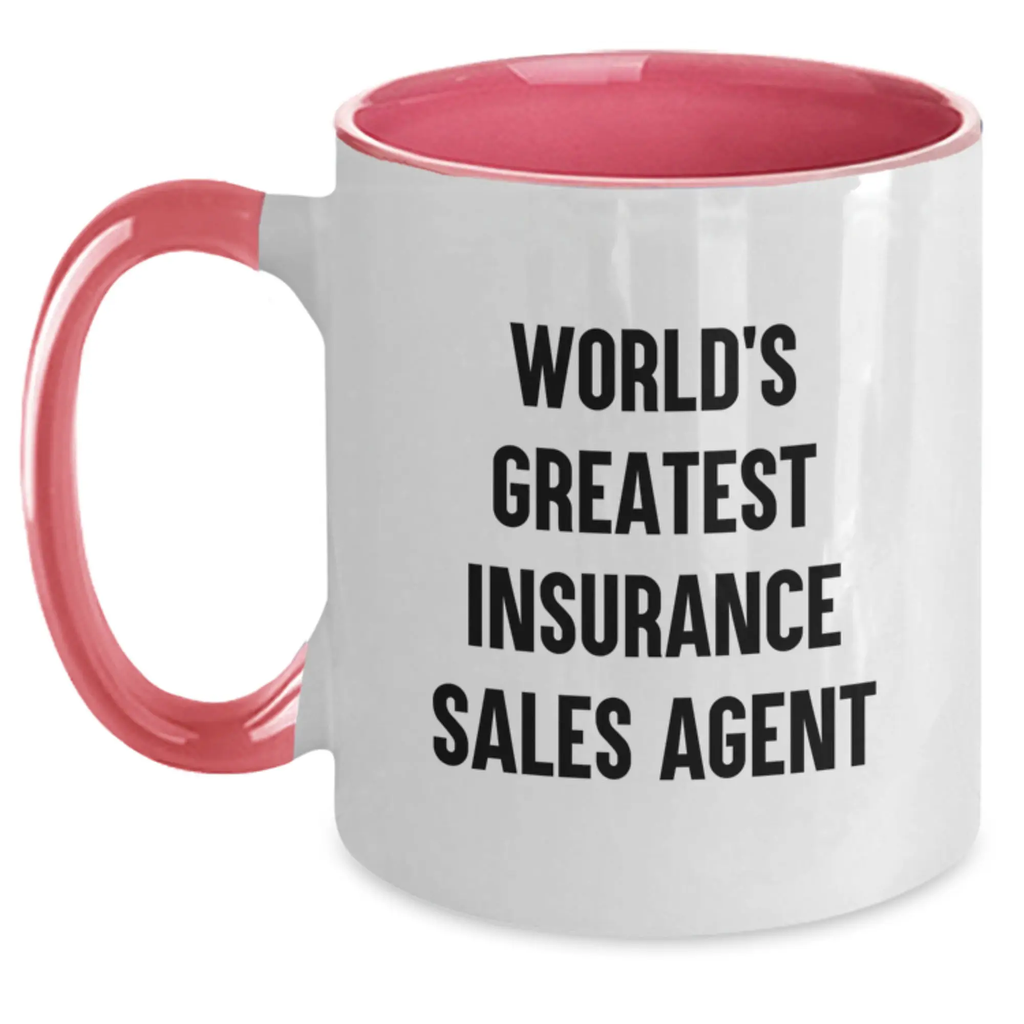 Funny World's Greatest Insurance Sales Agent Gifts for Insurance Sales Agent from Family on Mother's Day Two Tone Coffee Mug - Main