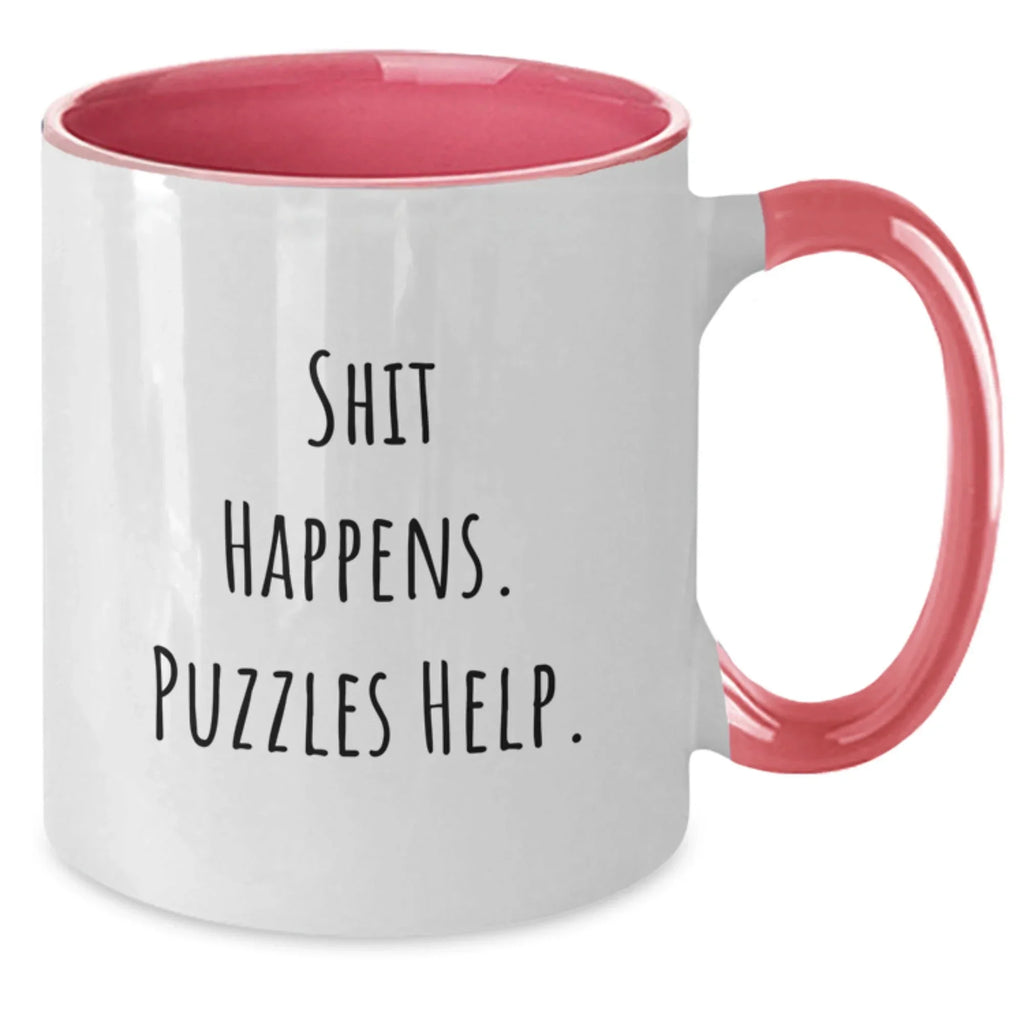 Funny Two Tone Coffee Mugs Gifts for Puzzles Lovers from Friends and Family on Birthday Unique