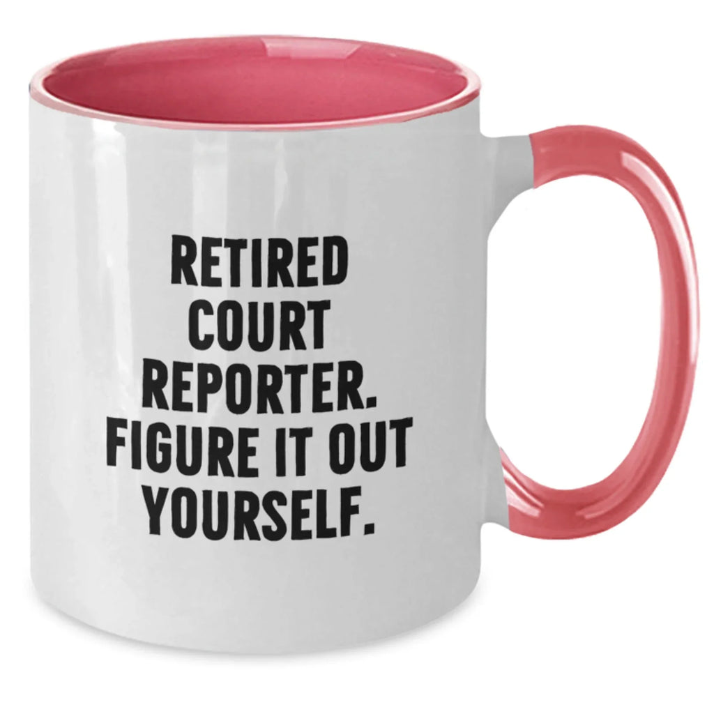 Funny Court Reporter Gift for Him Her, Court Reporter Coffee Mug with Sarcastic Quote, Two Tone Christmas Unique Gift, Gifts from Men Women Friends Coworkers Family