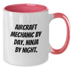 Aircraft Mechanic Gifts from Friends, Funny Two Tone Coffee Mugs for Christmas Unique Presents