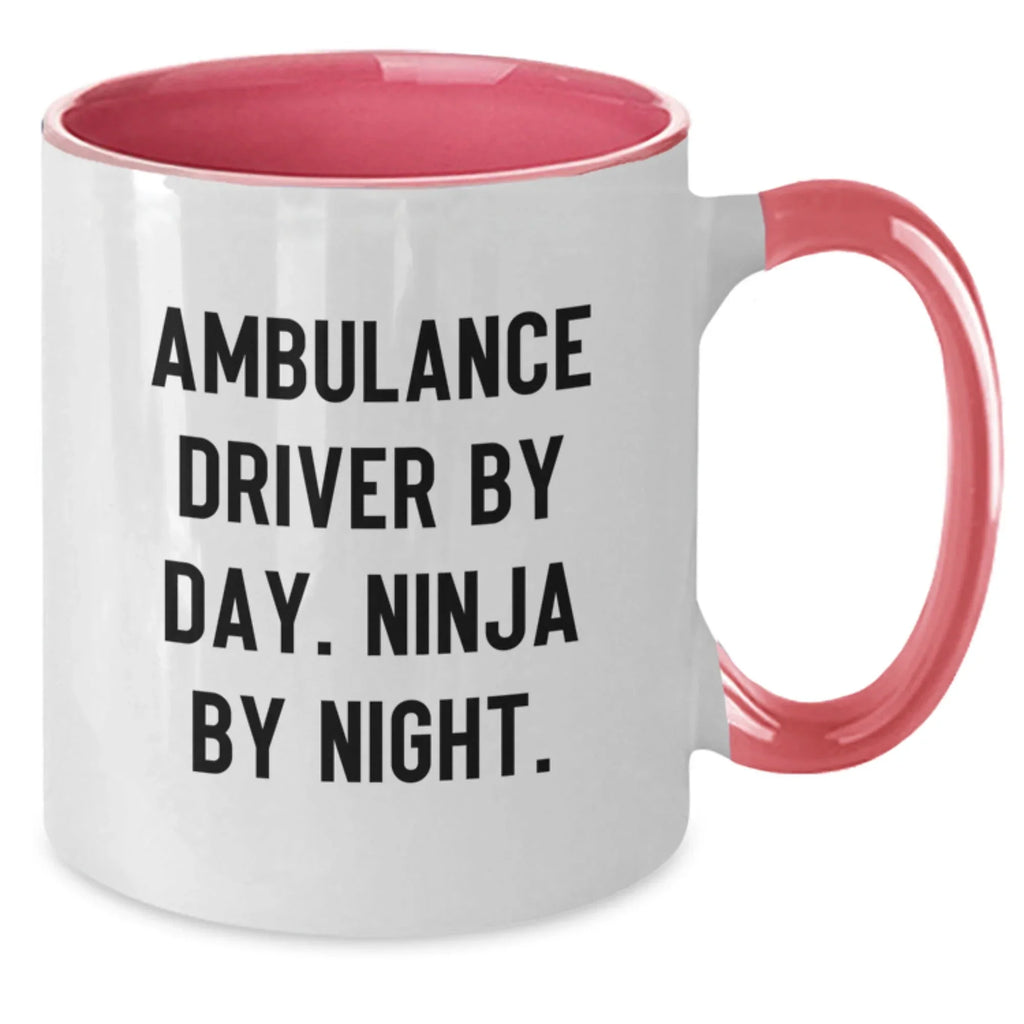 Ambulance Driver By Day Funny Valentine's Gifts for Ambulance Driver Men, Two Tone Coffee Mug, Ambulance Driver Gifts from Men for Ambulance Driver Men