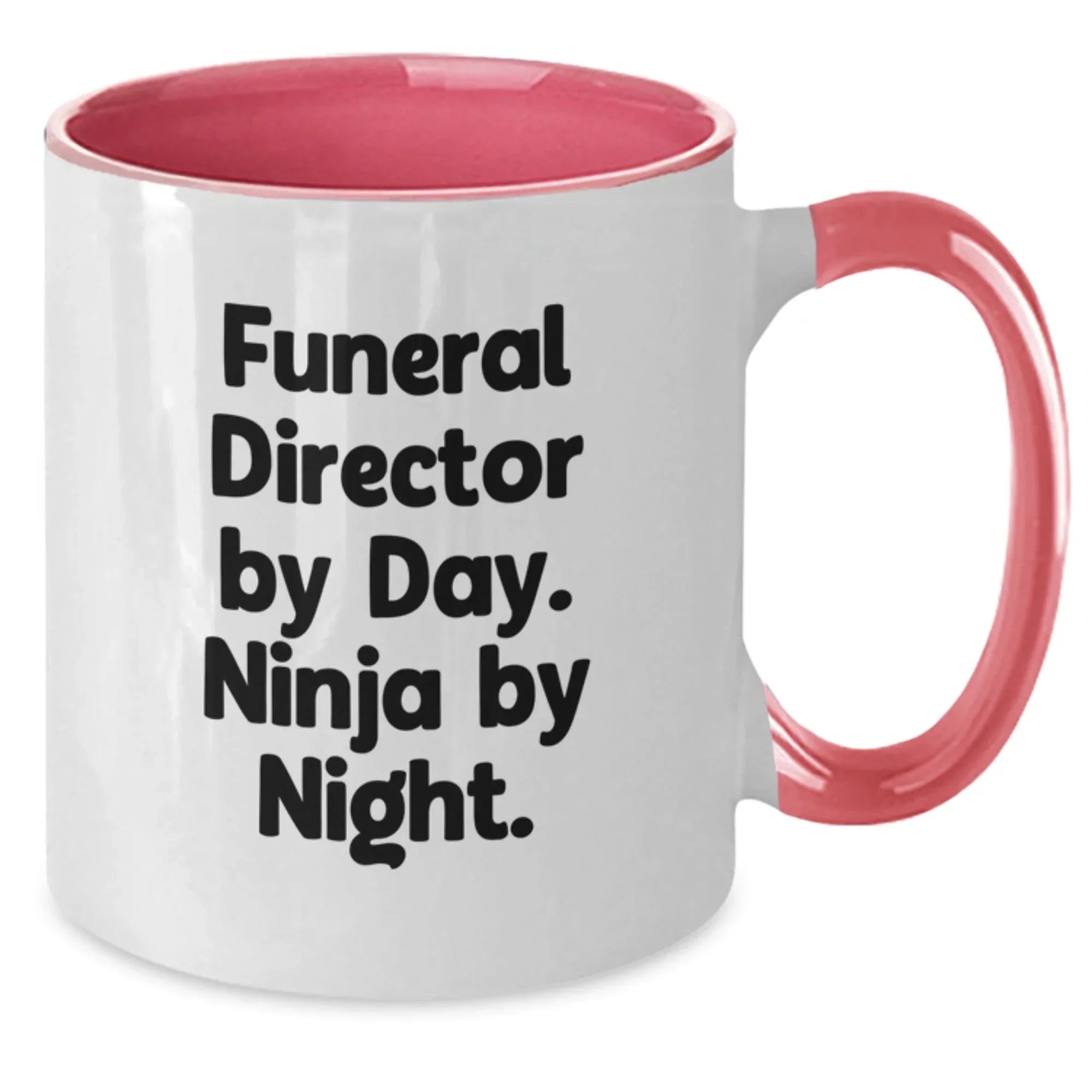 Funny Funeral Director Gifts - Two Tone Coffee Mug for Men - 'Funeral Director By Day. Ninja By Night.' - Gifts from Family to Funeral Director