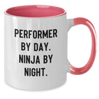 Funny Performer Gifts for Men - Ninja By Day Two Tone Coffee Mug, Perfect for Friends, Family, or Coworkers - Graduation Unique Gifts from Men