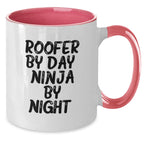 Roofer Gifts from Friends, Funny Two Tone Coffee Mugs for Men By Day, Ninja By Night Graduation Unique Gifts