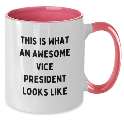 Funny Vice President Gifts from Friends and Family, This Is What An Awesome Vice President Looks Like, Two Tone Coffee Mug for Graduation Unique Gifts - Additional