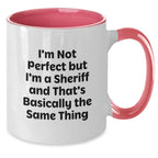 Funny Sheriff Two Tone Coffee Mug Gifts from Men for Christmas Unique Presents
