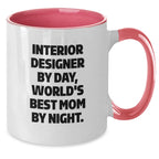 Funny Interior Designer Gifts, Unique Two Tone Coffee Mugs, Christmas Unique Gifts from Mom to Interior Designer, Inspirational Quote Inside