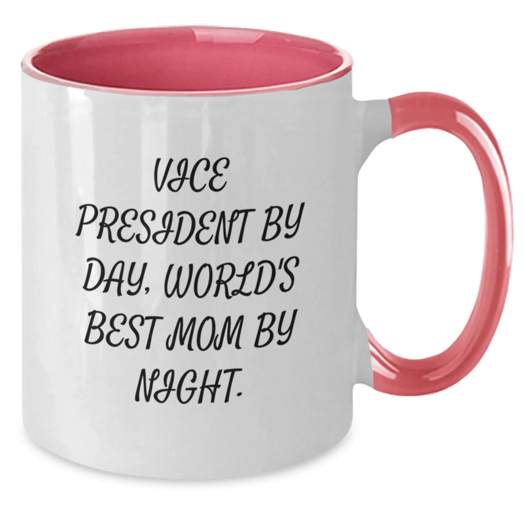 Funny Vice President Gifts for Christmas - Two Tone Coffee Mug - Vice President By Day Mom By Night