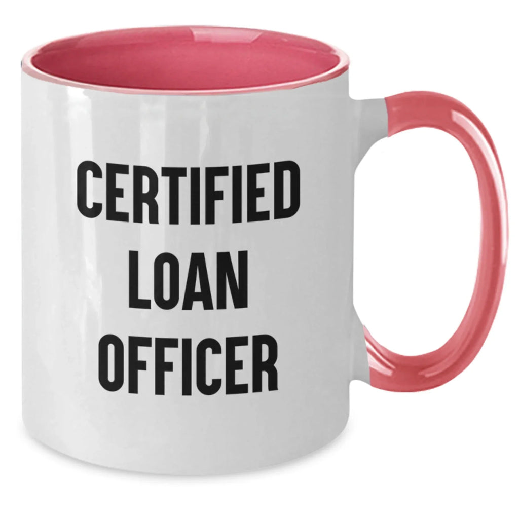 Funny Loan Officer Gifts from Friends for Christmas Unique Mugs - Certified Loan Officer Coffee Mug Set