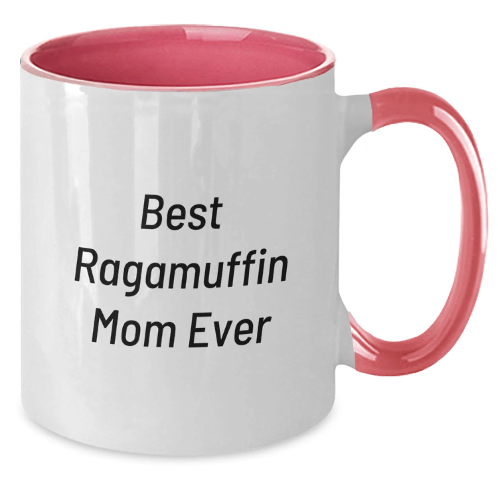 Funny Ragamuffin Cat Mom Gifts from Family, Friends, Coworkers - Best Ragamuffin Mom Ever Two Tone Coffee Mug for Valentine's Unique Presents
