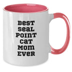 Seal Point Cat Mom Funny Two Tone Coffee Mug Gifts