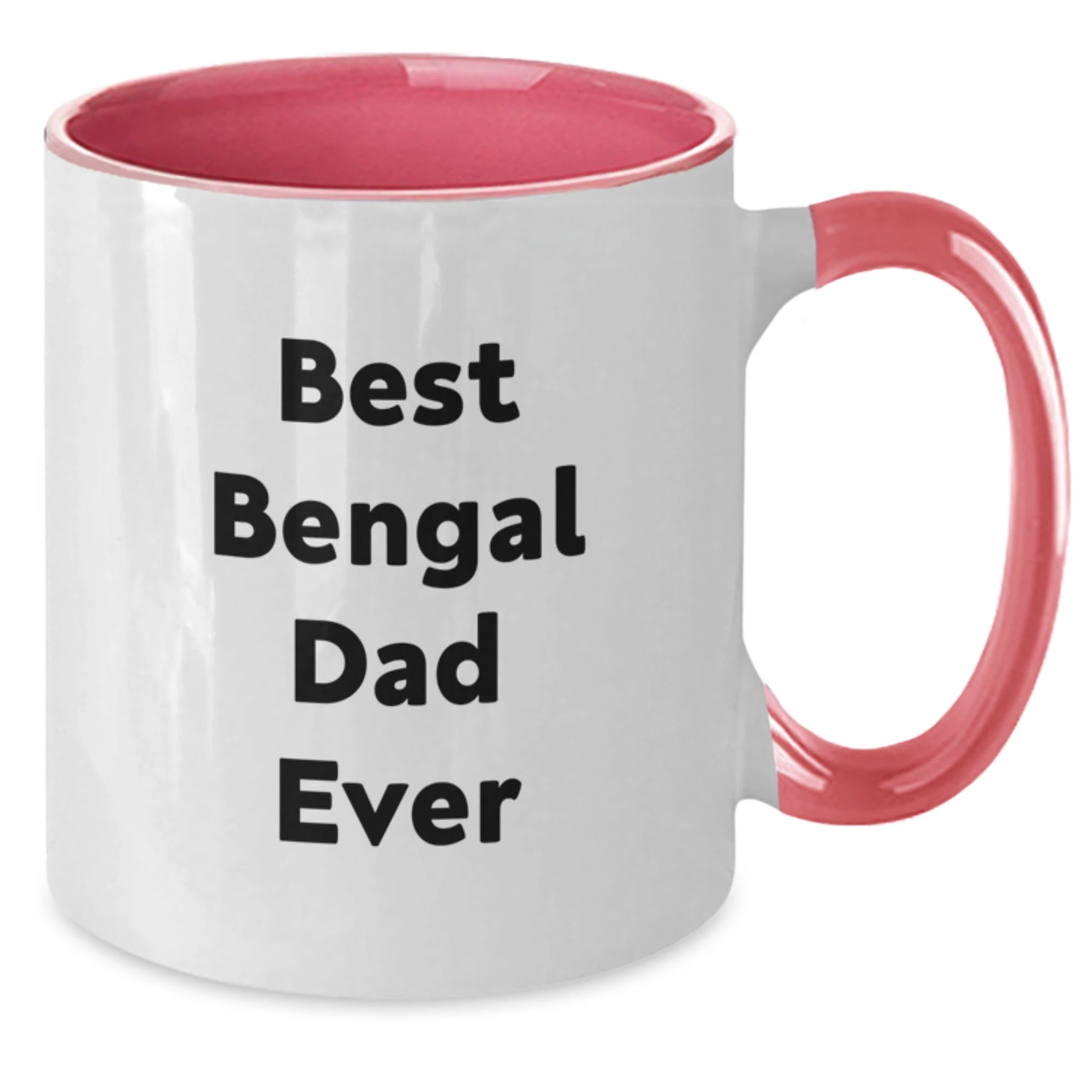 Funny Bengal Cat Lover Gifts from Dad to Grad, Best Bengal Dad Ever Two Tone Coffee Mug, 11oz Ceramic Mug, Microwave and Dishwasher Safe