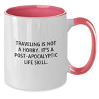 Funny Traveling Mugs Gifts for Men Women Friends from Family, Unique Christmas Traveling Motivation, 11oz Two Tone Coffee Mug with Inspirational Quote