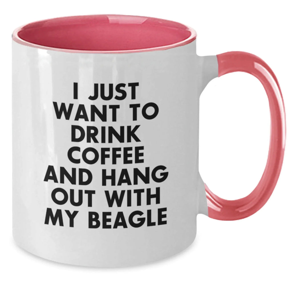 Funny Beagle Dog Lover Gifts for Men Women Friends from Beagle Dog Parents, I Just Want To Drink Coffee And Hang Out With My Beagle Valentine's Unique Coffee Mugs