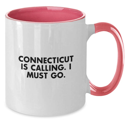 Connecticut Calling Funny Two Tone Coffee Mugs Gifts from Friends for Birthday - Additional