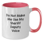 Funny Sheriff Deputy Gifts from Friends, Two Tone Coffee Mug Christmas Unique Presents Sheriff Deputy Love