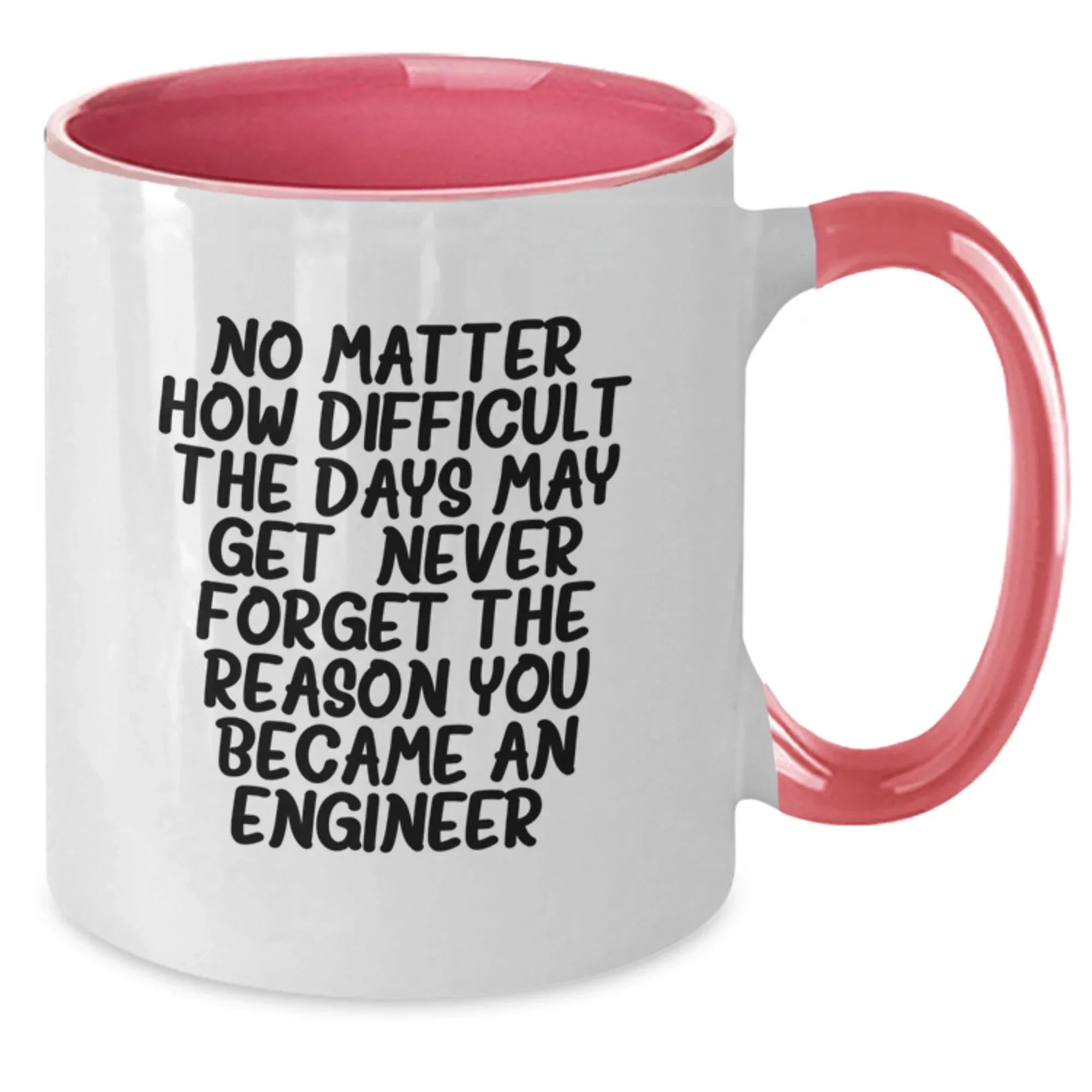 Funny Engineer Gifts from Family for Men, Unique Two Tone Coffee Mug with No Matter How Difficult The Days May Get. Never Forget The Reason You Became An Engineer.