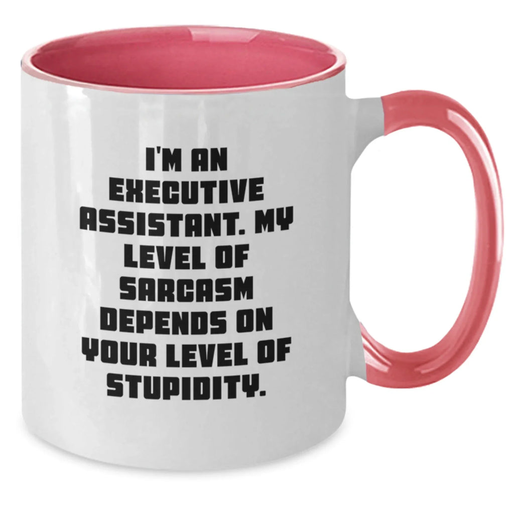 Funny Executive Assistant Gifts, Sassy Two Tone Coffee Mugs for Men, Office Humor Mug with 'Sarcasm' Quote, Gifts from Friends - Christmas Unique